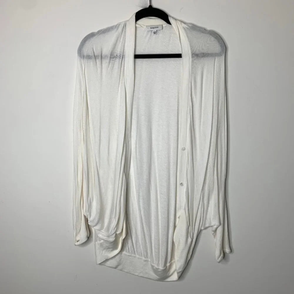Aritzia Babaton Cardigan Sweater Dolman 3/4 Length Sleeve Button front Off White - Picture 4 of 10